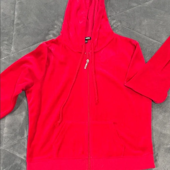 Fashion Nova Red Velour Tracksuit - Picture 2 of 7